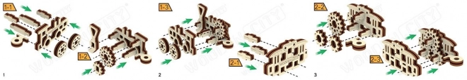 3D puzzle Środki transportu - Wooden City mini zestaw