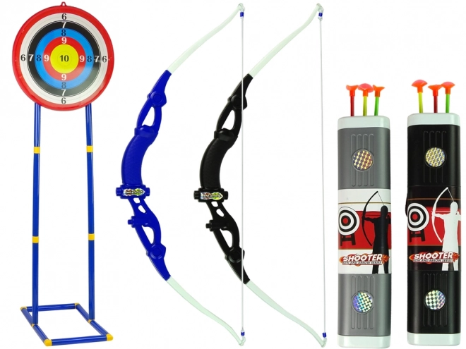 Zestaw strzelecki Łuk Tarcza na stojaku 134 cm Kołczan Pistolet