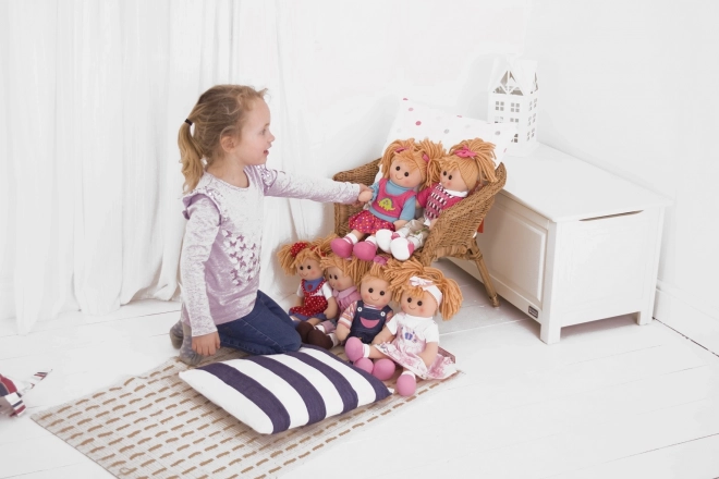 Płaszcz z kapeluszem Bigjigs Toys w kolorze niebieskim dla lalki 28 cm
