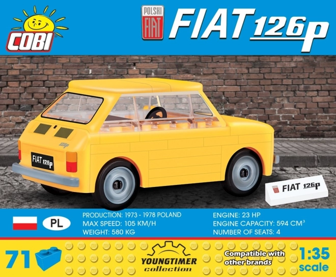 Zestaw konstrukcyjny 71 elementów Polski Fiat 126P