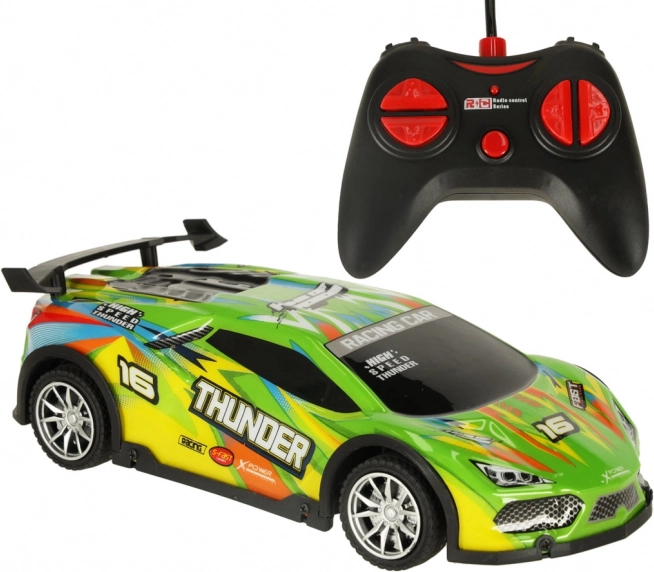 RC sportowy samochód zdalnie sterowany z lampami LED – zielony