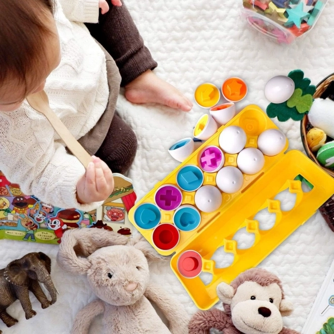 Montessori składane jajka WOOPIE - Łącz kształty i kolory