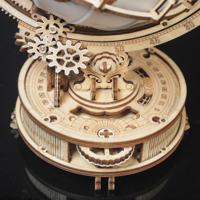 RoboTime 3D drewniane mechaniczne puzzle Świecący globus