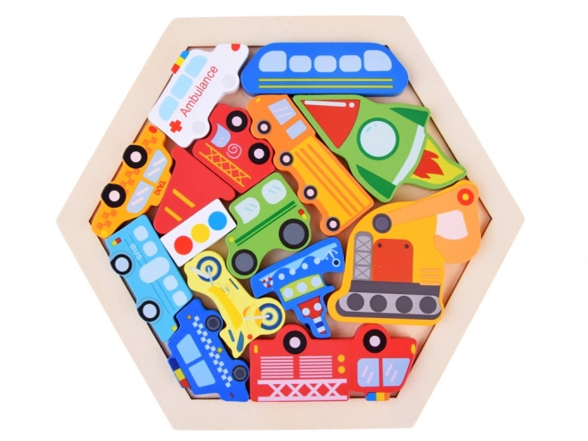 Drewniane puzzle Pojazdy