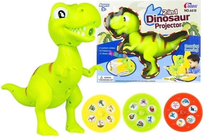 dinozaurowy projektor do rysowania 2w1 ze slajdami i markerami