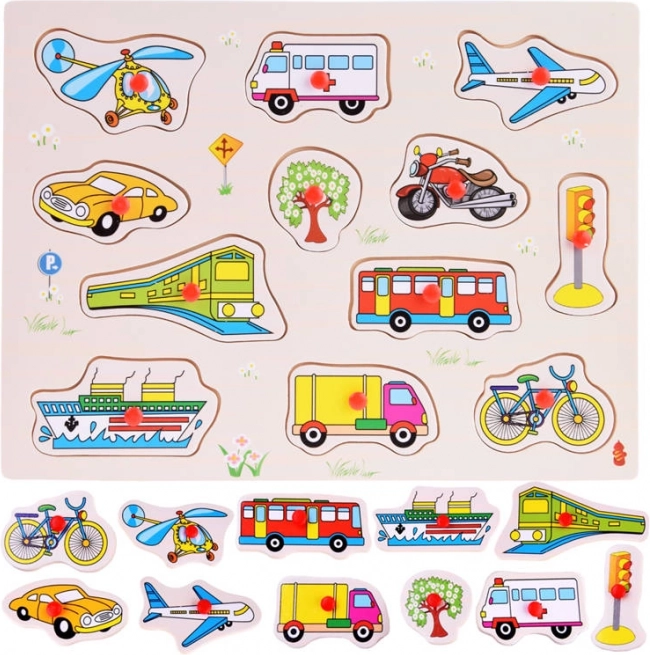 Drewniane puzzle Środki transportu