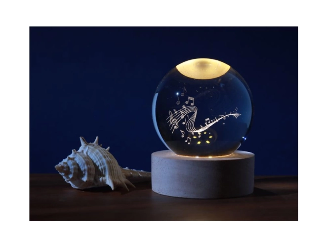 Kryształowa kula Lampa Muzyka 6 cm