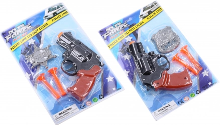 Policyjny pistolet z odznaką – zestaw dla dzieci 13 cm