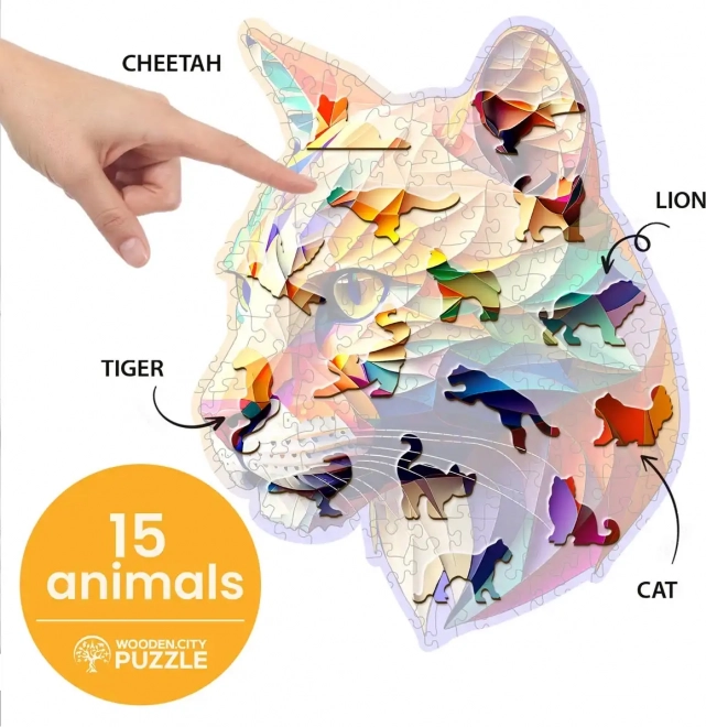 WOODEN CITY Drewniane puzzle Kolorowa puma 150 elementów EKO