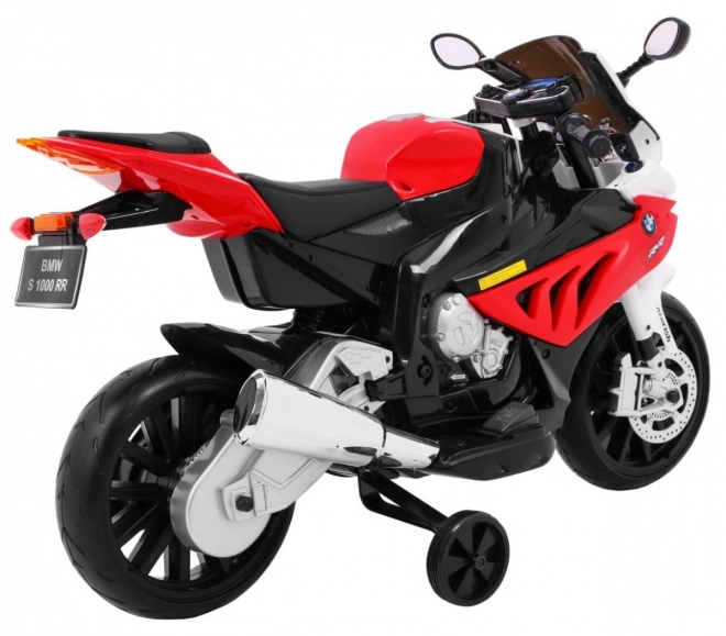 BMW S1000 RR Motocykl dziecięcy na baterie + koła pomocnicze + podnóżek – czerwony