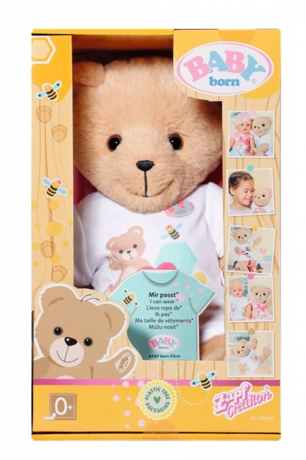 Miś BABY born, białe ubranko
