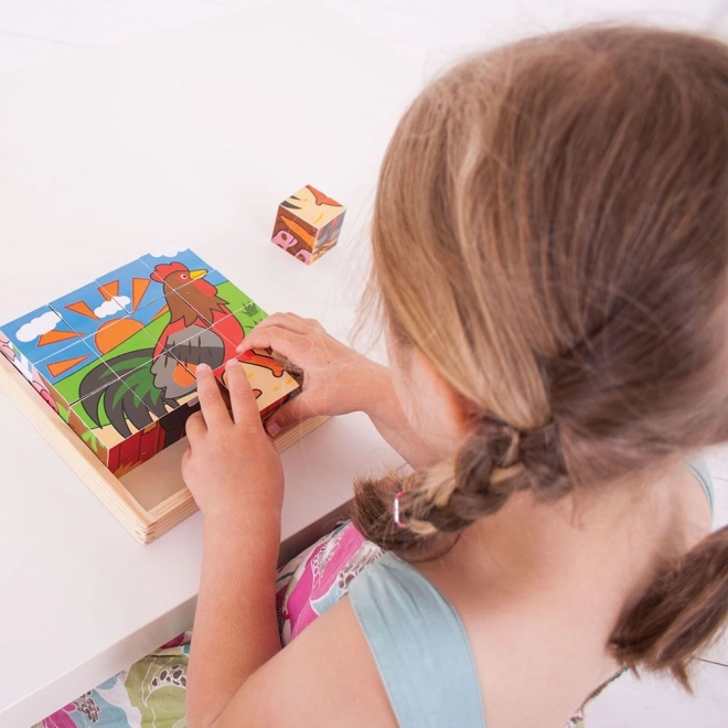Bigjigs Toys Obrazkowe klocki farma