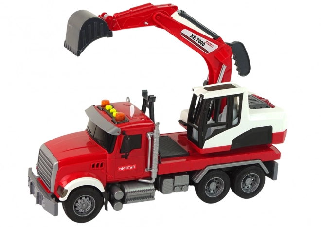 Ciężarówka z koparką traktor koparka dźwiękowe światła