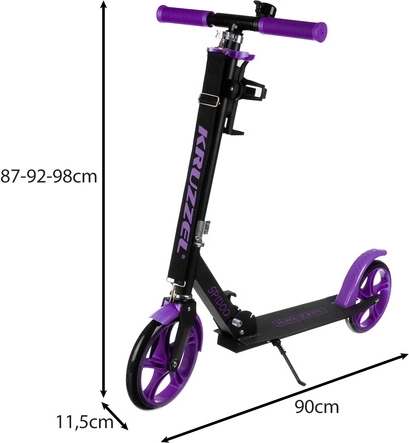Składana miejska hulajnoga dla dzieci z dużymi kołami (200 mm) – fioletowa