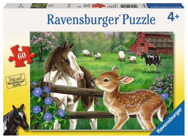 Puzzle Źrebię i jelonek 60 elementów