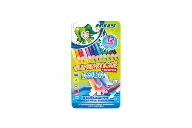 Pastele Supersticks Aqua 12 kolorów w metalowym pudełku