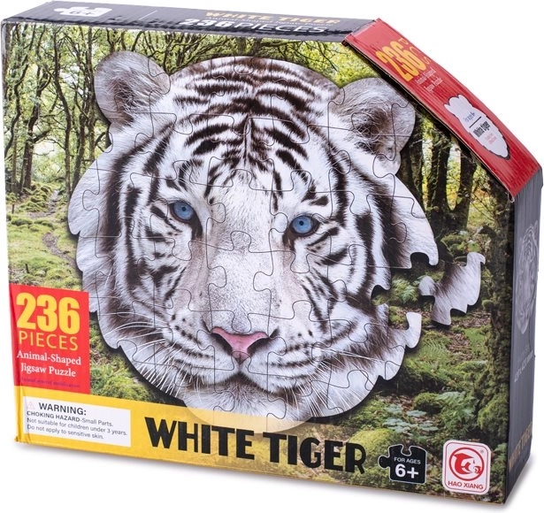 Obrysowe puzzle biały tygr 236 elementów