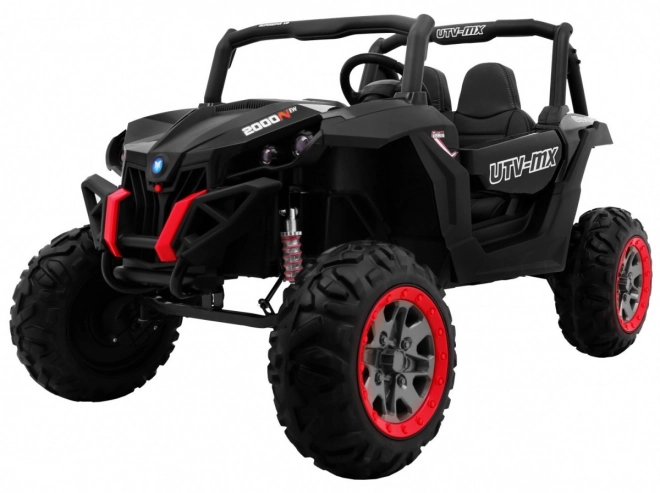 Dziecięce autko UTV-MX czarne 4x4 z MP4, zdalnym sterowaniem i oświetleniem LED