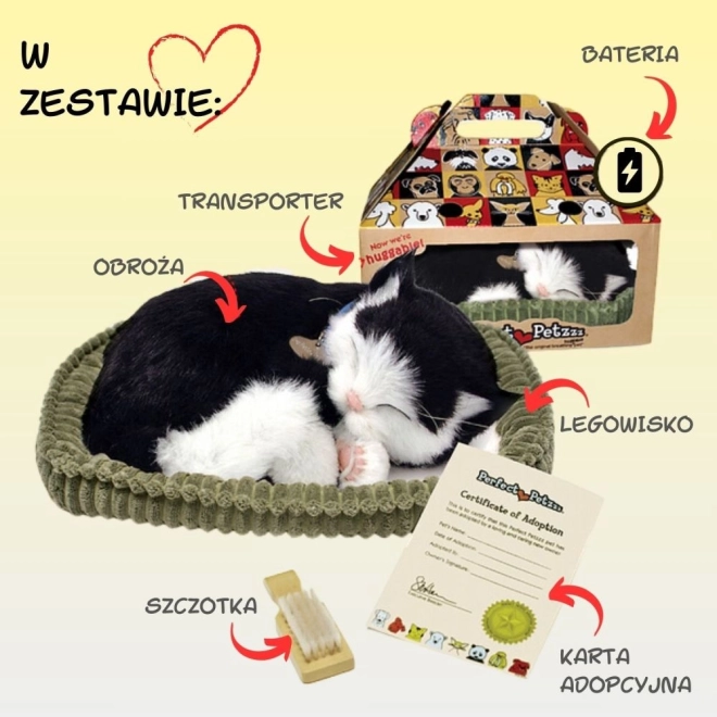 Interaktywna zabawka Perfect Petzzz czarno-biały kot
