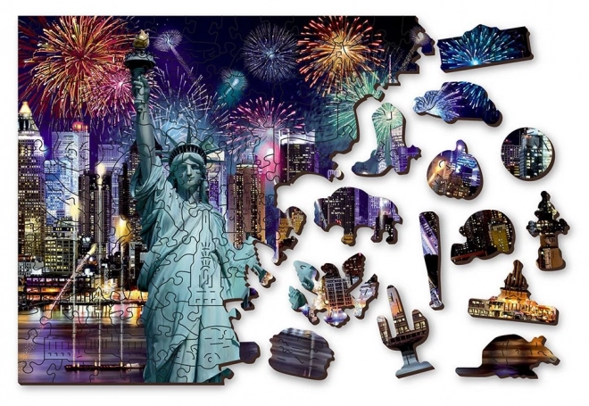 Drewniane puzzle Nocny Nowy Jork 2w1
