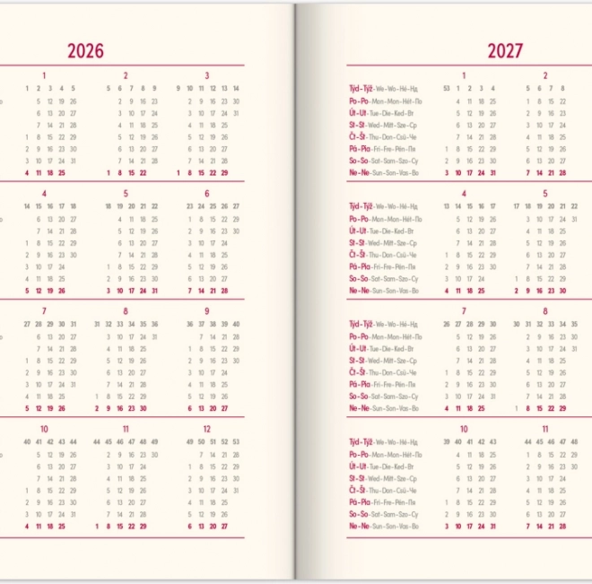 Dzienny terminarz Essenza Śliwka 2026