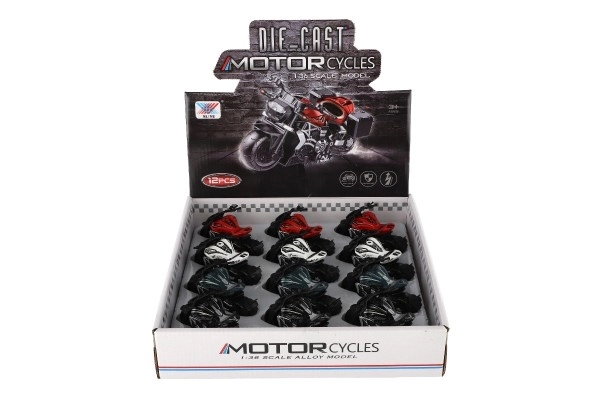 Motocykl metalowy/plastikowy 10cm z napędem wstecznym mix kolorów