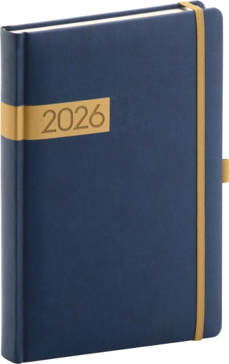 Dziennik Dzienne Twill niebiesko-złoty 2026