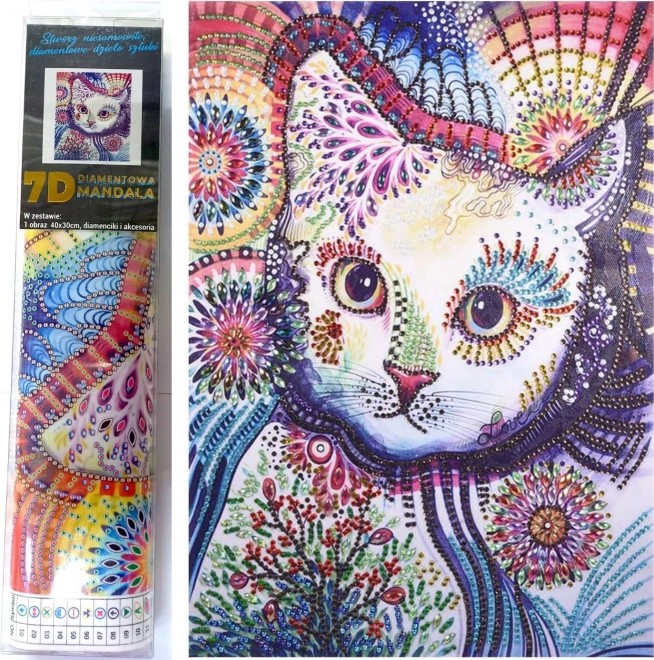 Malowanie diamentowe 7D – koci wzrok 30 × 40 cm