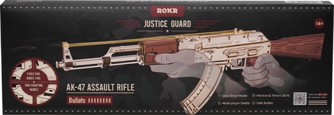 RoboTime 3D Drewniane mechaniczne puzzle Karabin szturmowy AK-47
