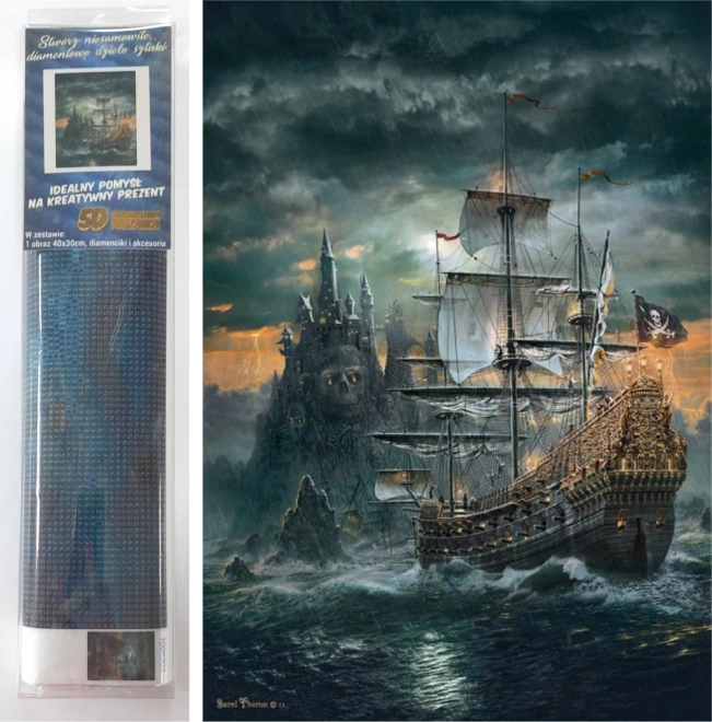 Diamentowe malowanie Piracki statek 30 × 40 cm