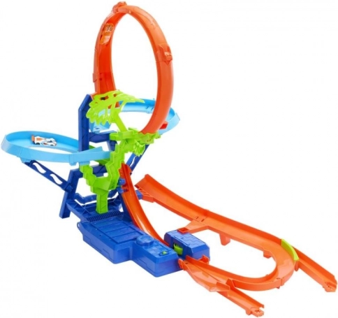Hot Wheels Stunt Tracks zderzenie w powietrzu – tor wyścigowy z pętlą i przyspieszaczem