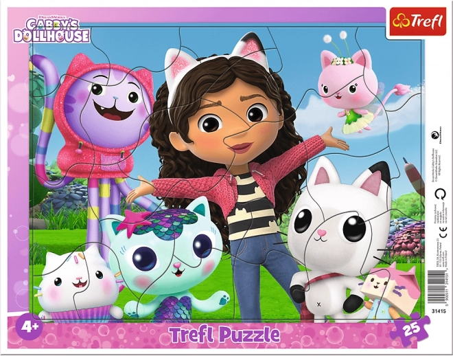Puzzle 25 elementów z ramką Poznaj Gabi