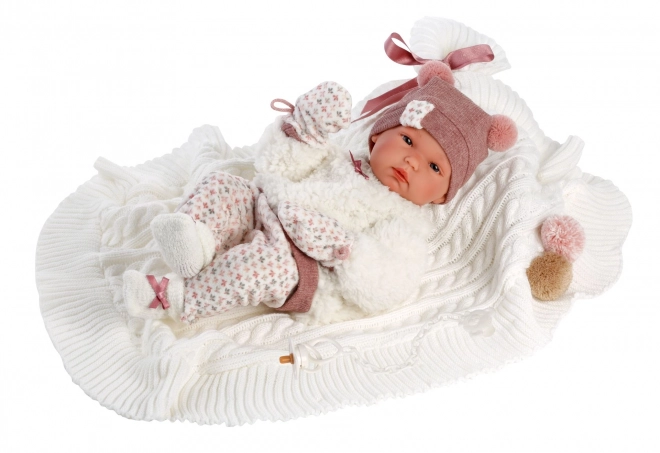 Llorens 63576 NEW BORN HOLČIČKA - realistyczna lalka niemowlę z całkowicie winylowym ciałem - 35 cm