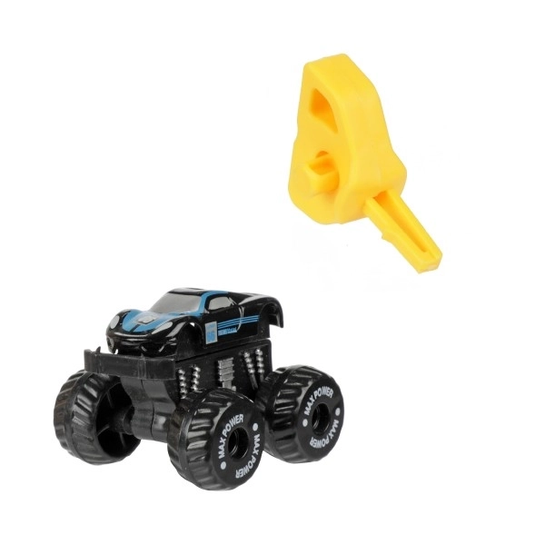 Samochodzik terenowy z rozrusznikiem plastik 4cm w plastikowym jajku 5x10cm 12szt w pudełku