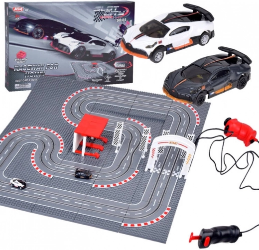 Tor wyścigowy BUGATTI z klocków z 2 autami na pilot