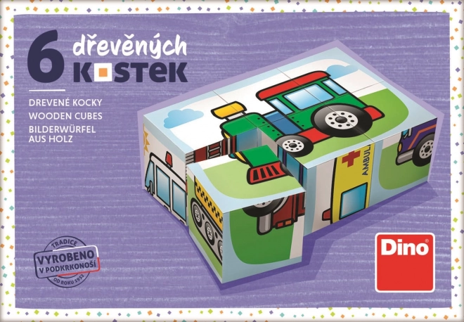 Obrazkowe kostki Transport 6 kostek