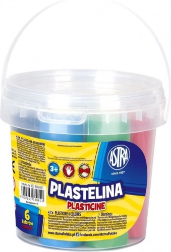 Plastelina ASTRA – zestaw 6 kolorów w wiaderku