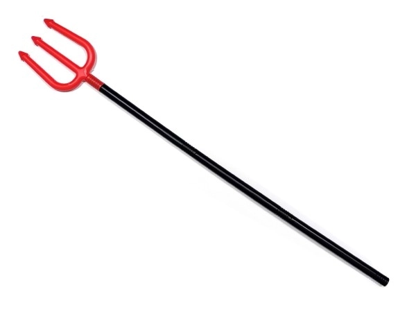 Widelce diabelskie składane plastikowe 110cm na karcie 17x41cm karnawał