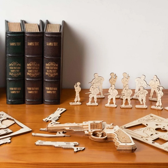 RoboTime 3D drewniane mechaniczne puzzle Rewolwer Corsac