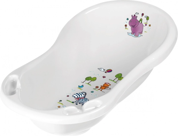 Wanienka dziecięca Hippo 84 cm z korkiem – biała