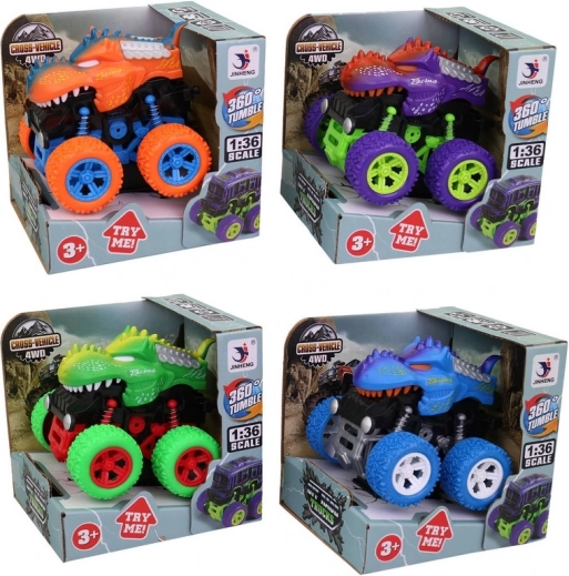Auto z dużymi kołami dinozaur w 4 kolorach