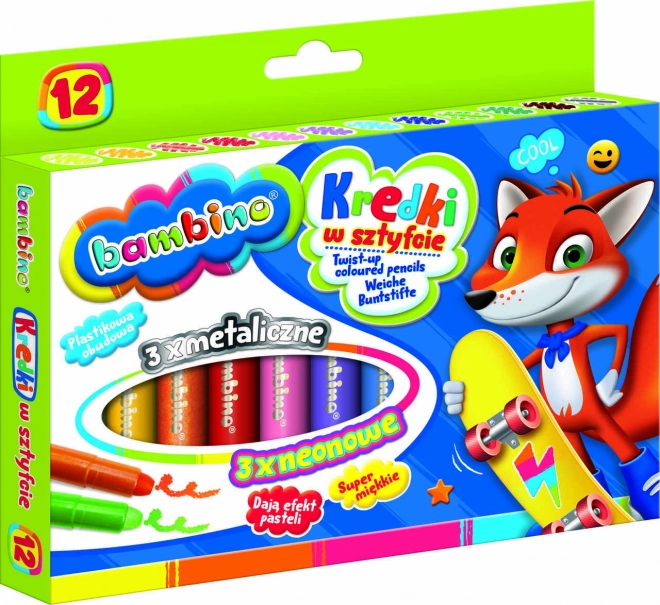 Wysuwane kredki woskowe Bambino - 12 sztuk