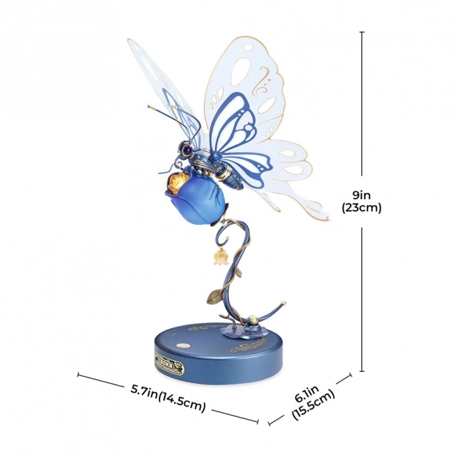 RoboTime 3D mechaniczna układanka Niebieski motyl