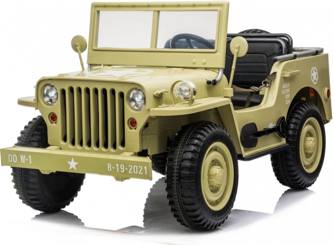 Elektryczny wojskowy Jeep Willys dla 3 dzieci z pilotem 12V