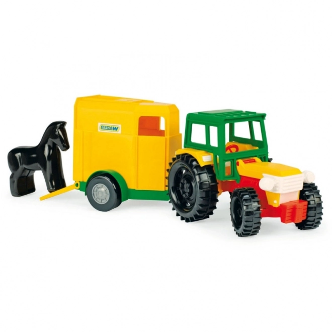 Traktor z przyczepą dla koni