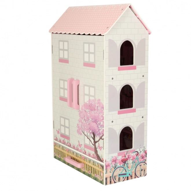 Drewniany domek dla lalek Lulilo Papilio różowy 80cm