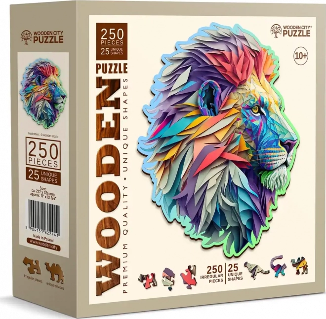 WOODEN CITY Drewniane puzzle Nowoczesny lew 250 elementów EKO