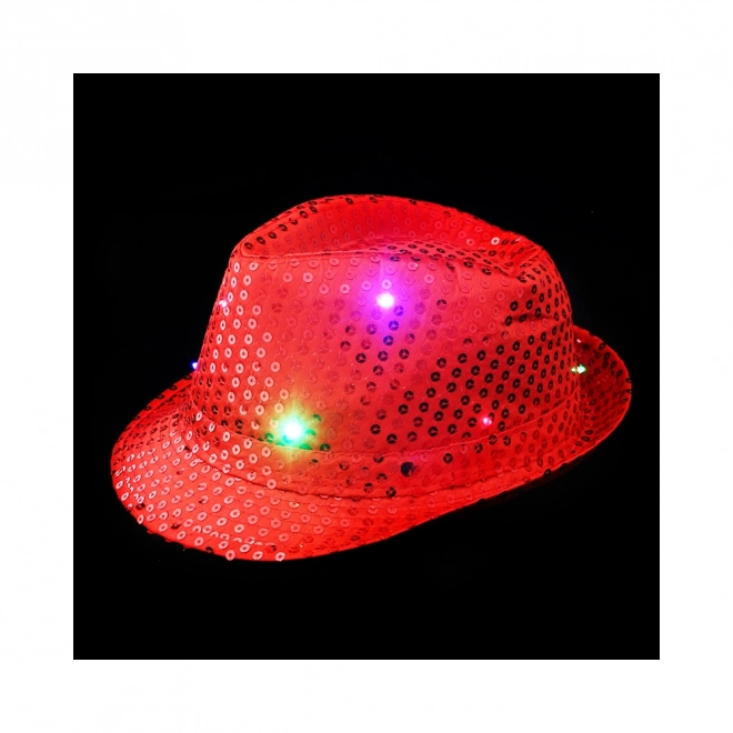 Czerwony kapelusz disco z oświetleniem LED dla dorosłych