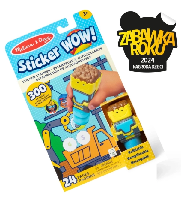 Naklejka WOW! Zestaw naklejek ze stemplem Buldożer
