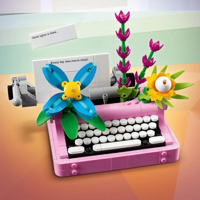 Zestaw konstrukcyjny dla dzieci - Maszyna do pisania z kwiatami LEGO Creator 3w1